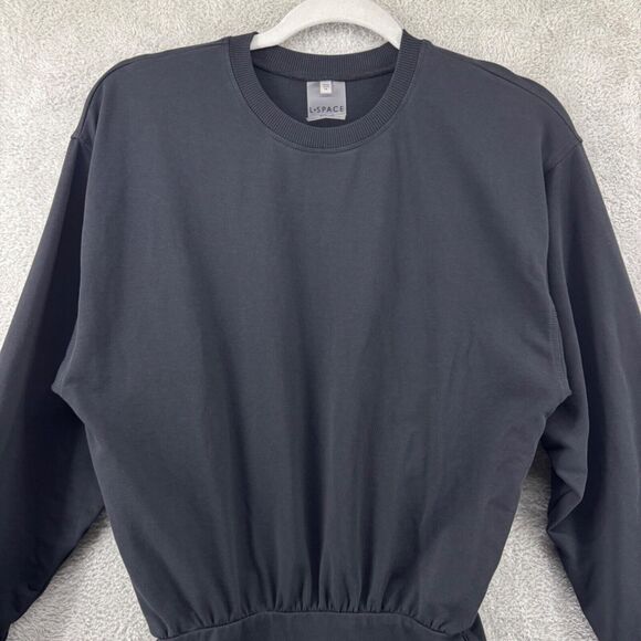 L Space Active Dress Women S Black Groove Crew Neck Blouson Bodice Elastic Waist - Picture 4 of 14